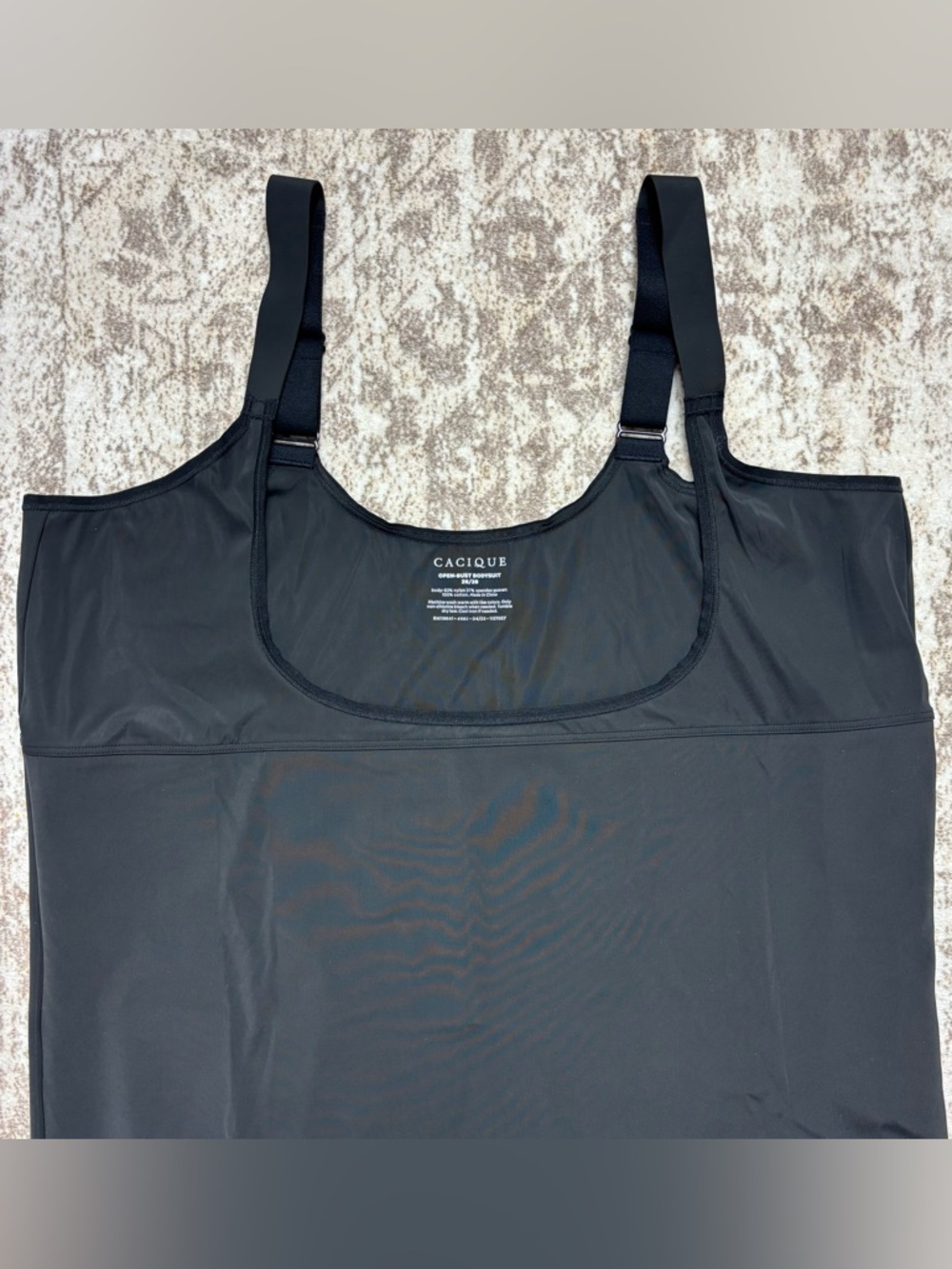 Cacique Black Open Bust Body Suit Size 26/28 - Picture 2 of 5